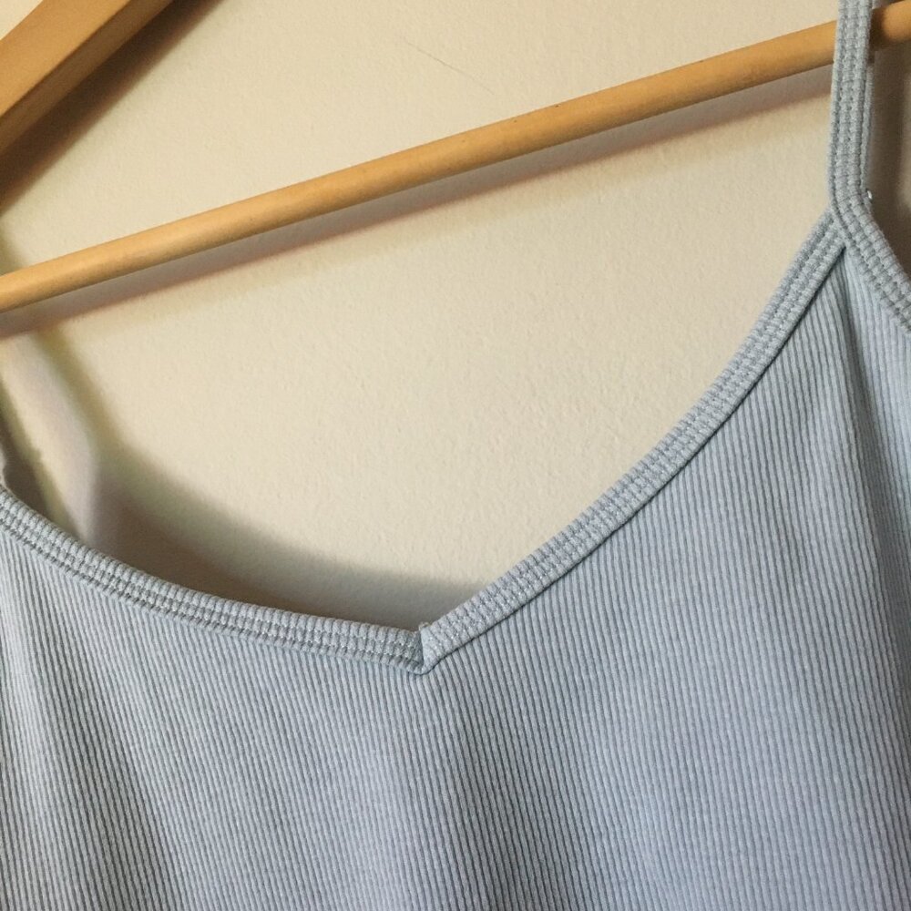 Ricki's Ice Blue Ribbed V-Neck Cotton Camisole Adjustable Straps - Picture 4 of 14